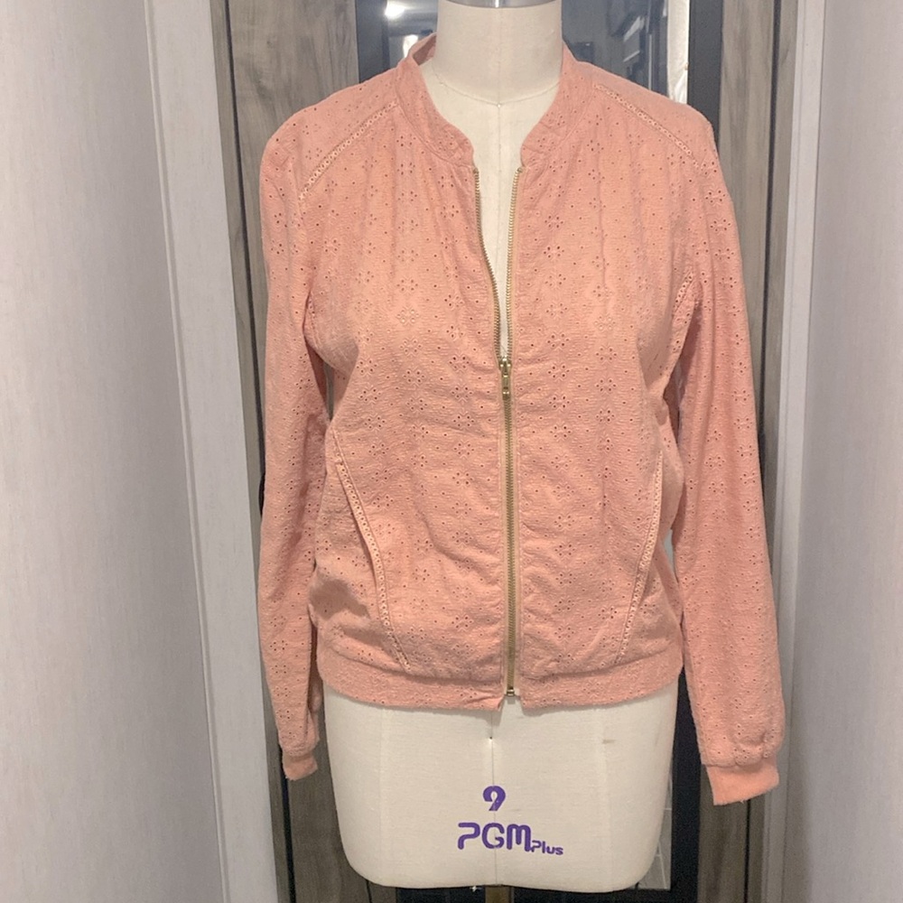Eyelet bomber jacket